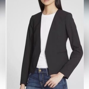 Theory blazer.  crisp clean design. Black mid-weight crepe.  Size 00.